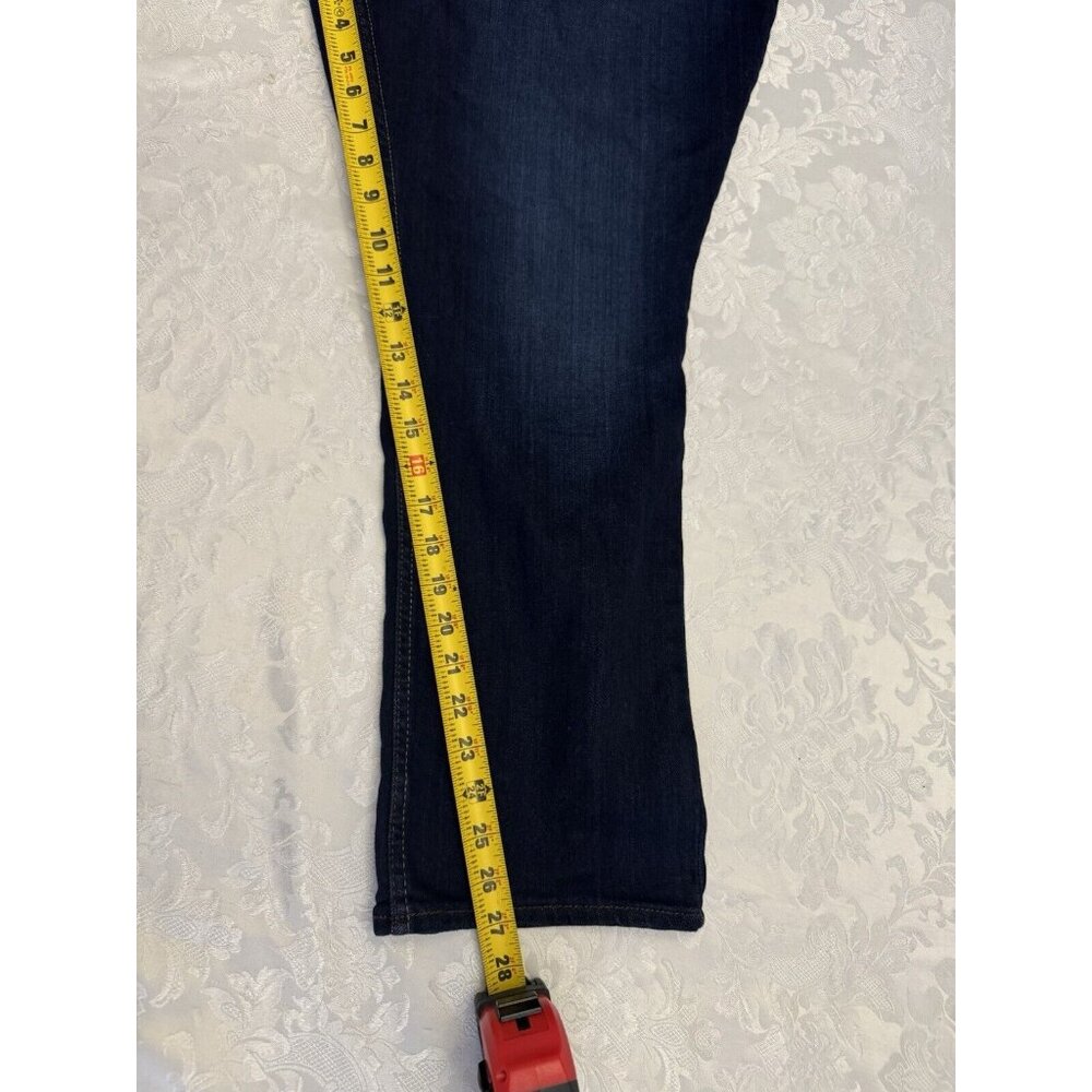 Lee Plus 22W Petite‎ Mid Rise Reg Fit Straight Dark Blue Jeans Stretch New W Tag - Picture 10 of 10